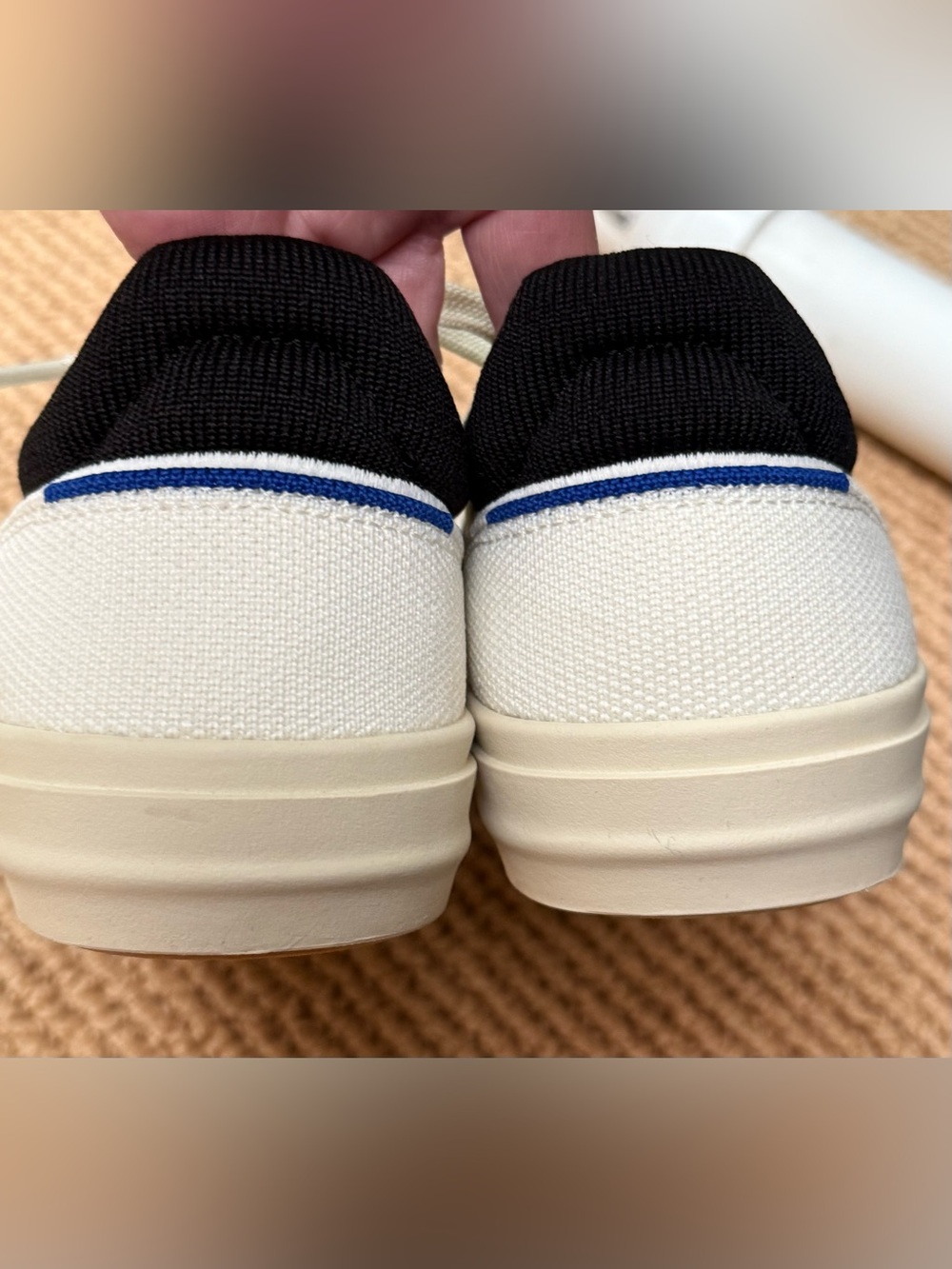 NWOT Rothy's The Women's RS02 White Canvas Sneakers with Black Trim size 7 - Picture 10 of 12